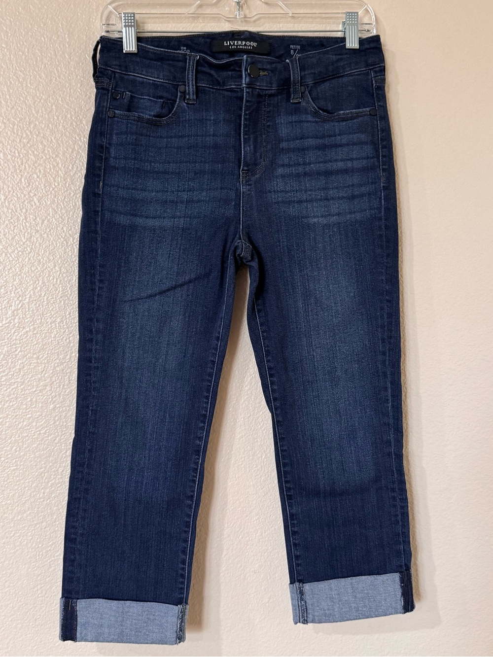 Liverpool Los Angeles The Crop Jeans Petite 8 Doheney Dark Cuff